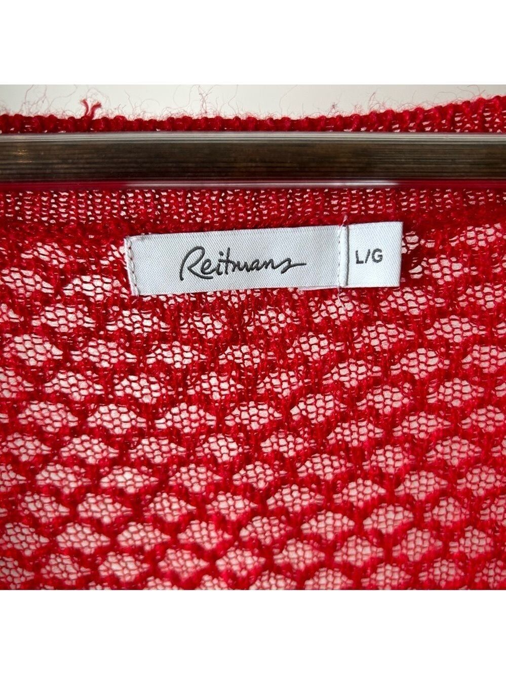 Reitmans Red Wide V Neck Pullover Sweater Large - Picture 5 of 8